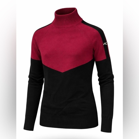 Kjus Sweaters - KJUS 100% Merino Wool Ski Sweater – Red/Black – Size 36/S (Sample)